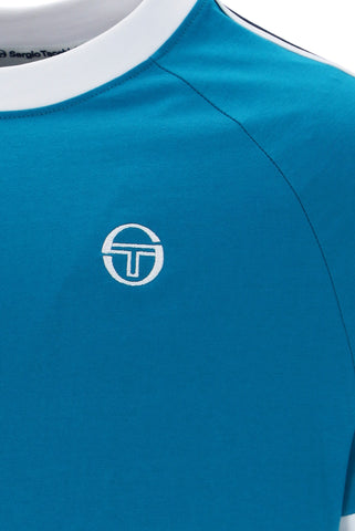 Sergio Tacchini Pino Ringer T-Shirt – Mykonos Blue / White