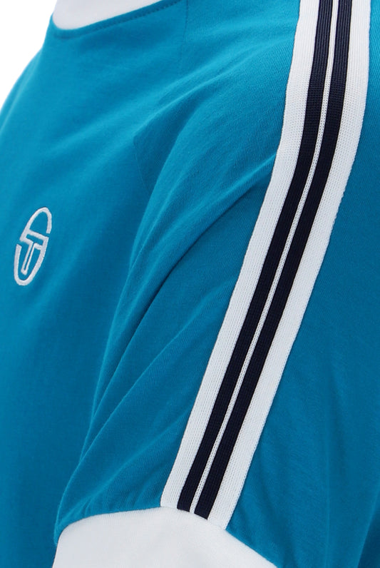 Sergio Tacchini Pino Ringer T-Shirt – Mykonos Blue / White