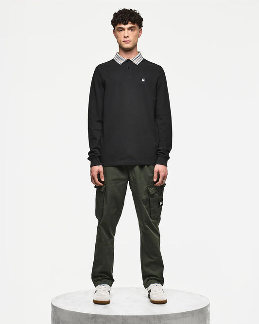 Weekend Offender Lindley Long Sleeve Polo Black