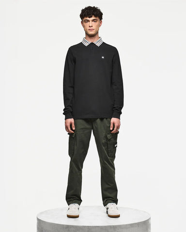 Weekend Offender Lindley Long Sleeve Polo Black