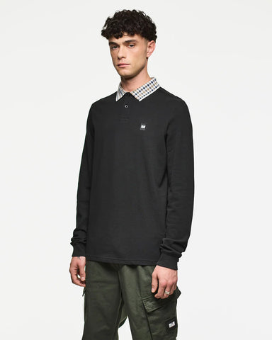 Weekend Offender Lindley Long Sleeve Polo Black