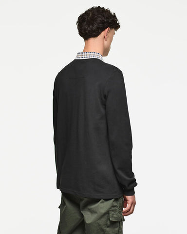Weekend Offender Lindley Long Sleeve Polo Black