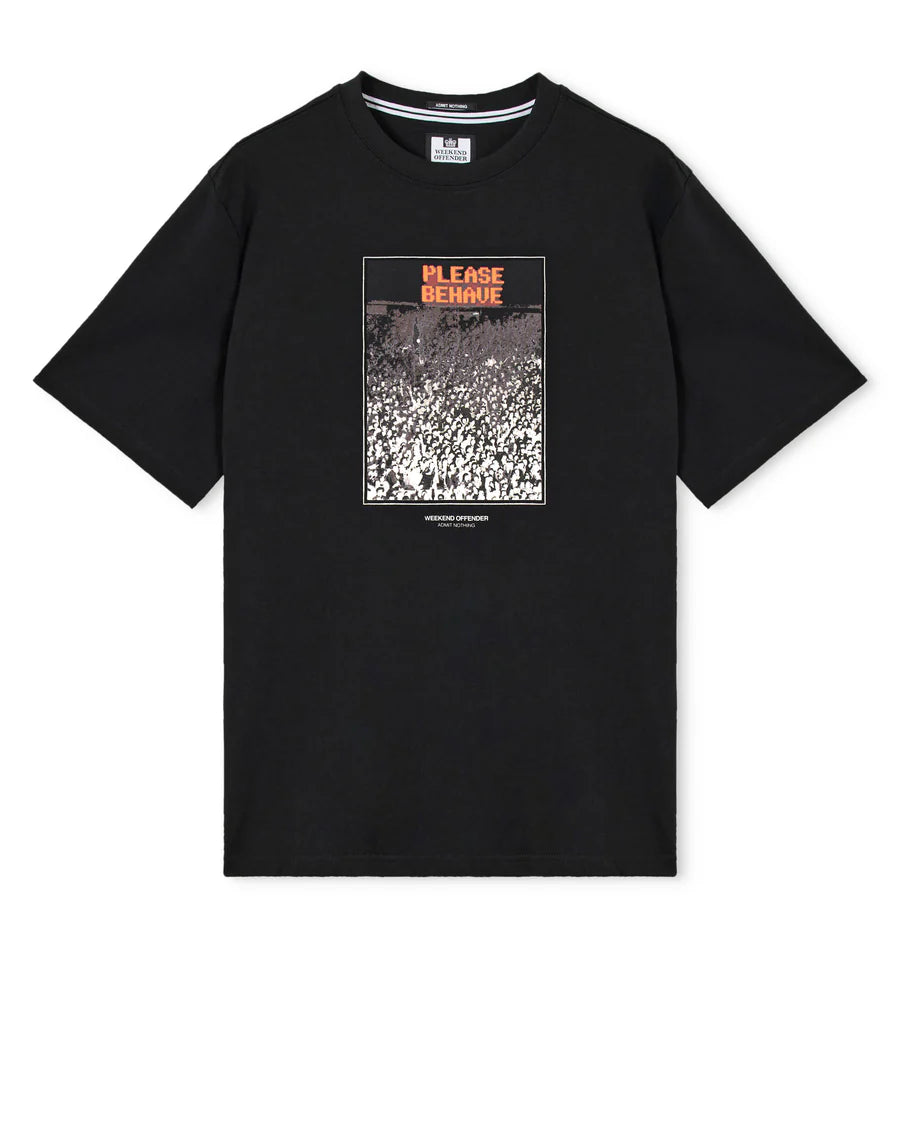 Weekend Offender Behave Graphic T-Shirt – Black