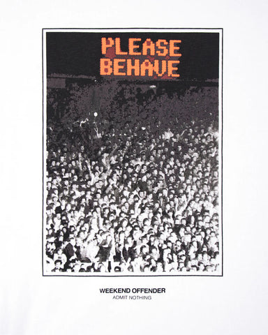 Weekend Offender Behave Graphic T-Shirt – White