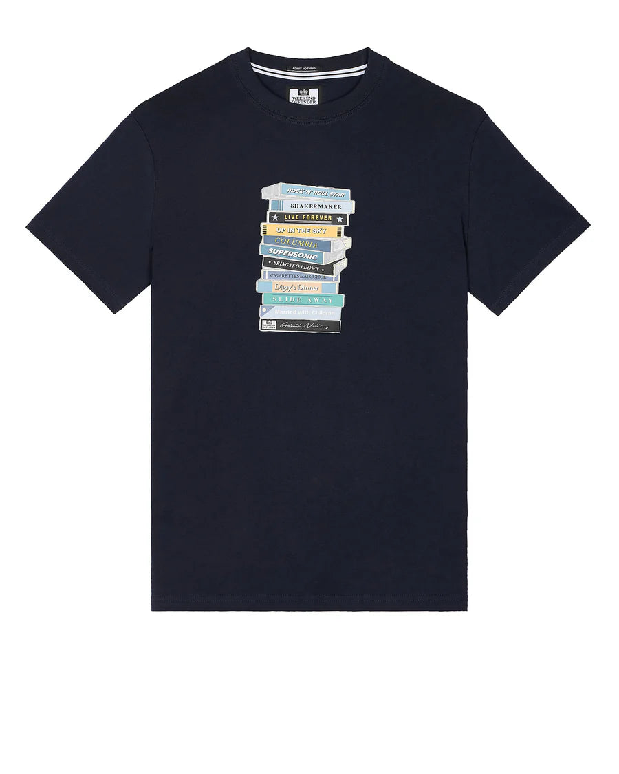 Weekend Offender Definitely Maybe Cassettes Graphic T-Shirt Navy