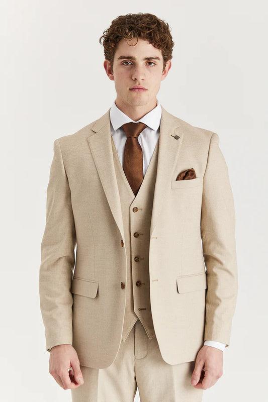 Paul Andrew Belmont Beige Three Piece Suit