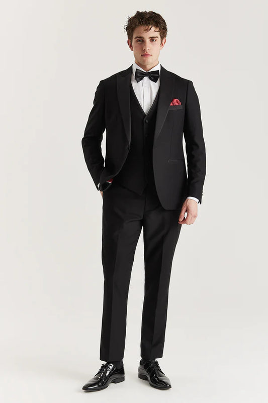 Paul Andrew Harry Black Three Piece Tuxedo Suit