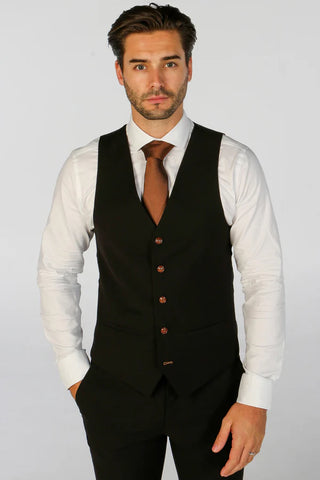 Paul Andrew Mayfair - Black Textured Three Piece Suit