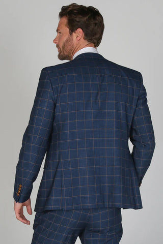 Paul Andrew Hamleys - Men's Navy Check Three Piece Suit
