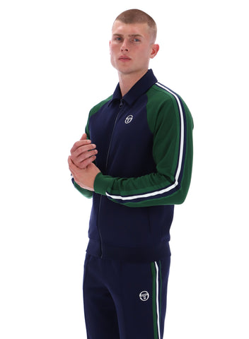 Sergio Tacchini Renshaw Tape Track Top – Maritime Blue / Eden