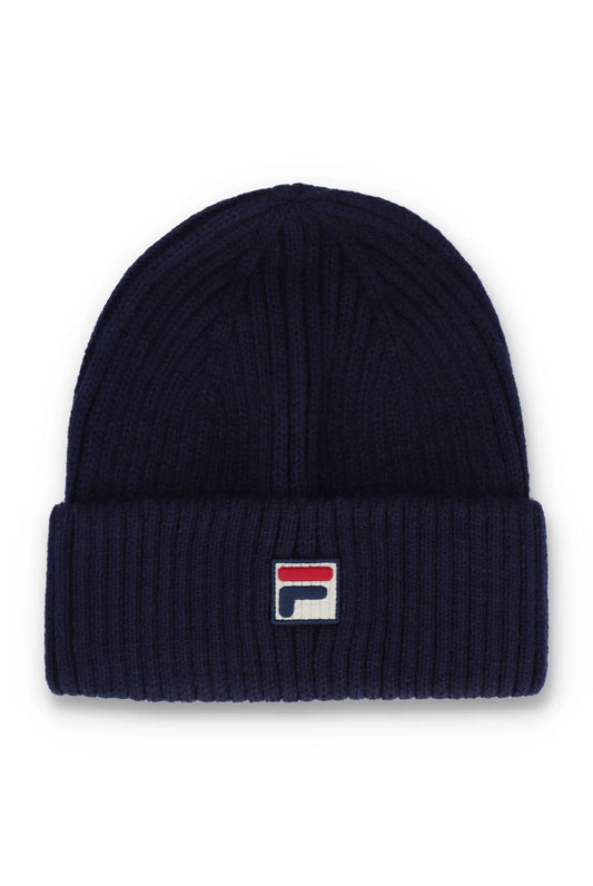 FILA Ricco Ribbed Turn-Up Beanie – Navy