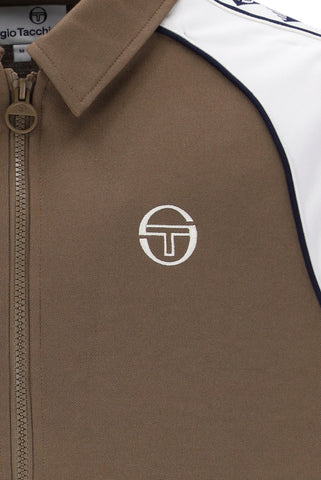 Sergio Tacchini Sarto Tape Track Top – Shitake/Gardenia