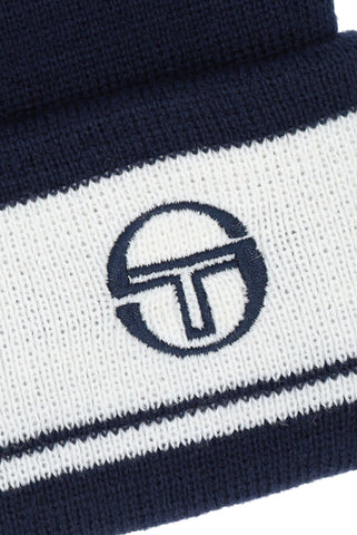 Sergio Tacchini Sellarz Jacquard Striped Beanie – Maritime Blue