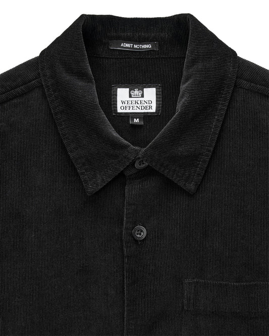 Weekend Offender Welch Cord Overshirt Black