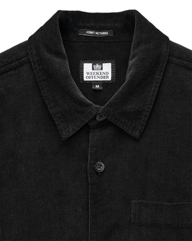 Weekend Offender Welch Cord Overshirt Black