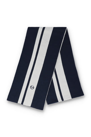 Sergio Tacchini Matchday Striped Scarf – Maritime Blue / Gardenia