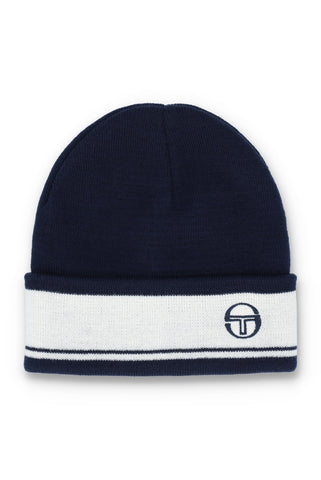 Sergio Tacchini Sellarz Jacquard Striped Beanie – Maritime Blue