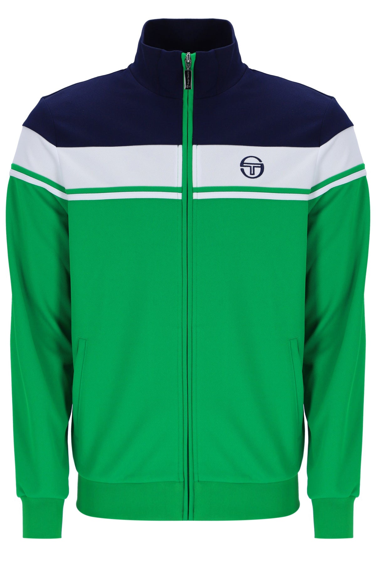Sergio Tacchini Damarindo Track Top – Maritime Blue / White / Fern Green