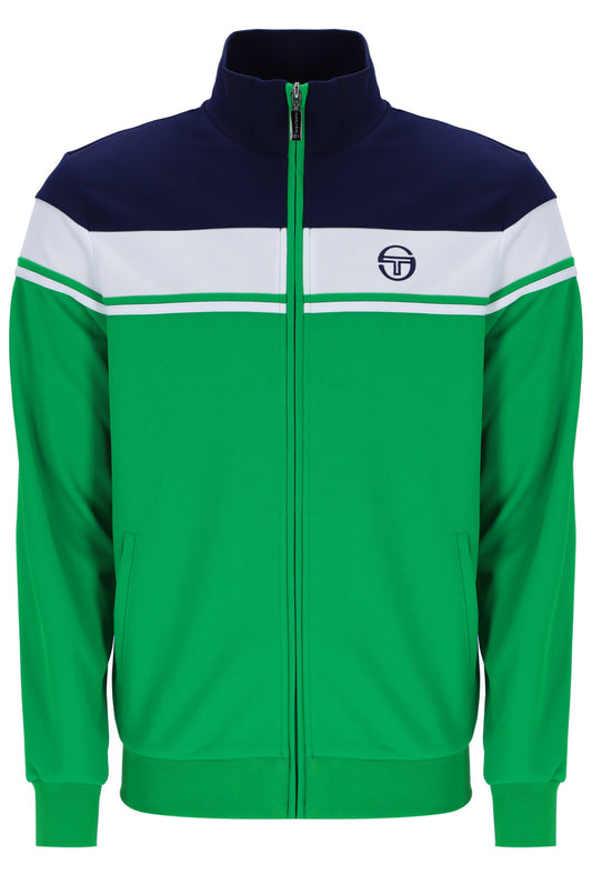 Sergio Tacchini Damarindo Track Top – Maritime Blue / White / Fern Green