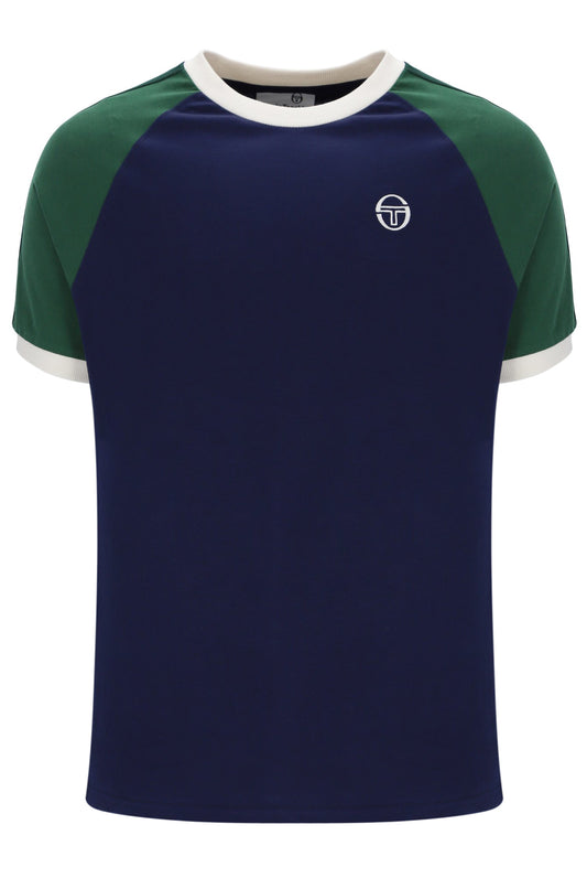 Sergio Tacchini Hadow Ringer T-Shirt – Maritime Blue / Eden