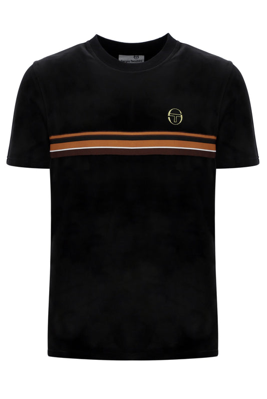 Sergio Tacchini Ayme Velour T-Shirt – Black