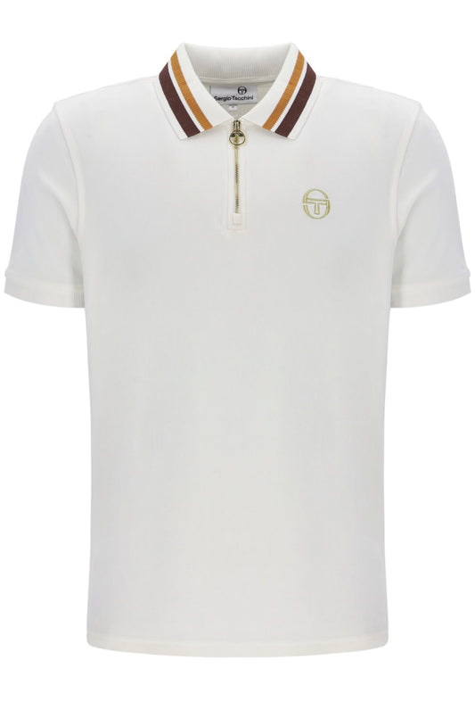 Sergio Tacchini Mahony Velour 1/4 Zip Polo – Gardenia