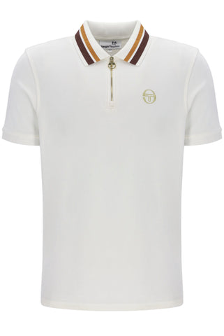 Sergio Tacchini Mahony Velour 1/4 Zip Polo – Gardenia
