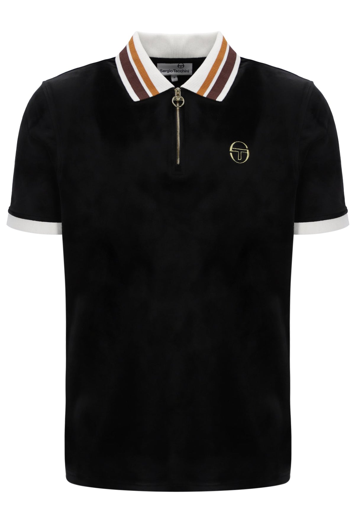 Sergio Tacchini Mahony Velour 1/4 Zip Polo – Black