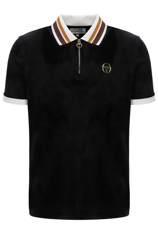 Sergio Tacchini Mahony Velour 1/4 Zip Polo – Black