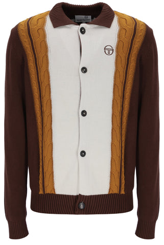 Sergio Tacchini Bruni Knit Cardigan – Chocolate / Pumpkin