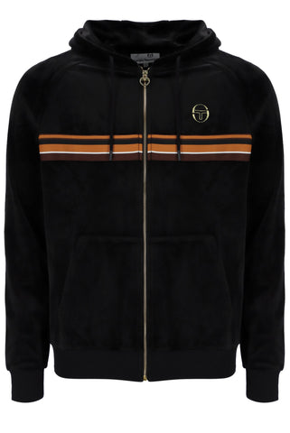 Sergio Tacchini Albi Velour Zip Hoodie – Black / Gold