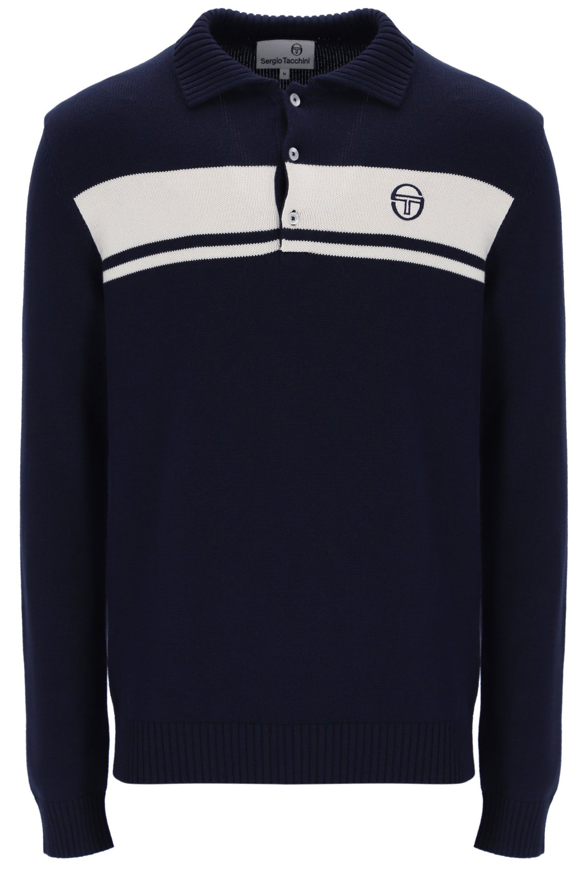 Sergio Tacchini Damarindo Long Sleeve Knit Polo – Maritime Blue