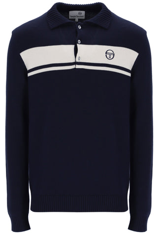 Sergio Tacchini Damarindo Long Sleeve Knit Polo – Maritime Blue