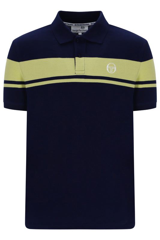 Sergio Tacchini Young Line Polo – Maritime Blue/Celery Green