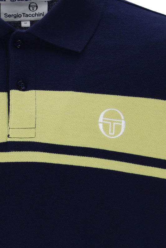 Sergio Tacchini Young Line Polo – Maritime Blue/Celery Green