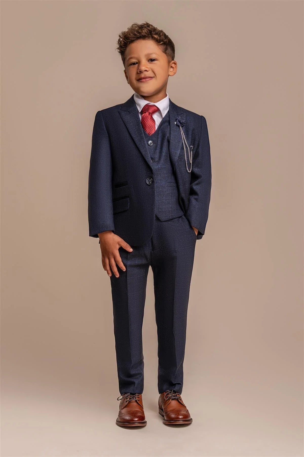 House of Cavani Boys Caridi Navy Three Piece Suit