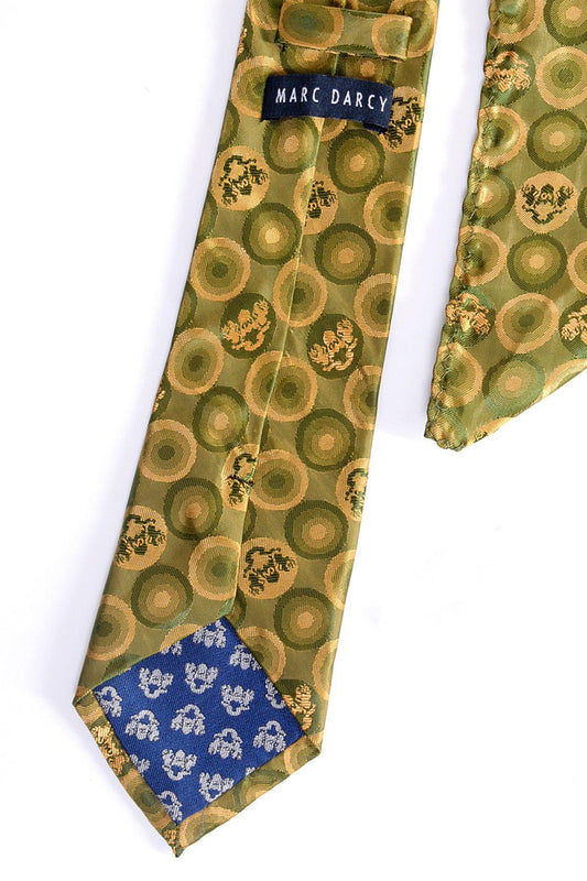 Marc Darcy Bubbles - Tan Bubble Circle Print Tie and Pocket Square Set