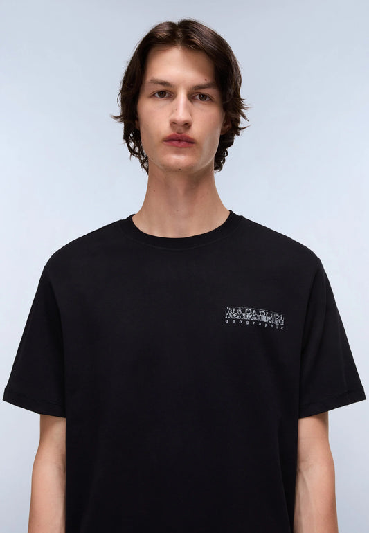 Napapijri TURRACH Back Print T-Shirt – Black