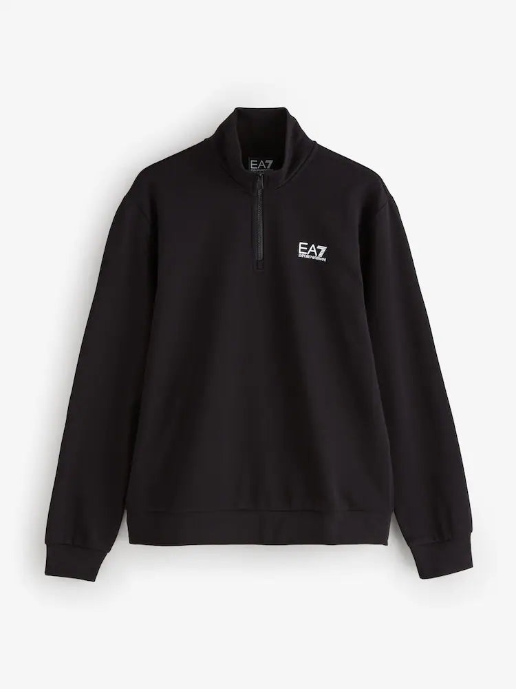 EA7 Core Identity Quarter Zip Sweatshirt – Black