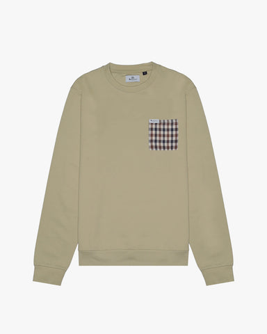 Aquascutum Iconic Pocket Crewneck Sweatshirt Beige