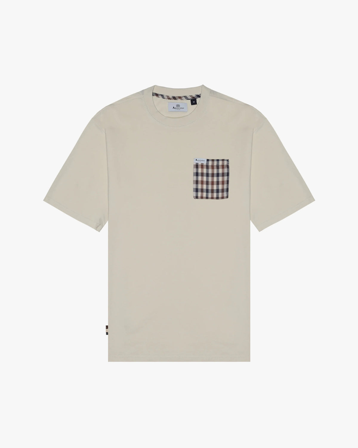 Aquascutum Club Check Pocket T-Shirt Off White