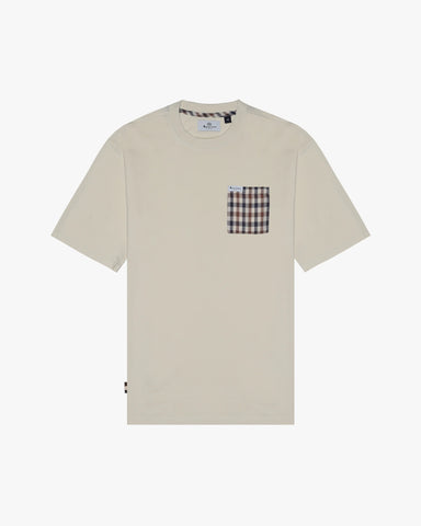 Aquascutum Club Check Pocket T-Shirt Off White