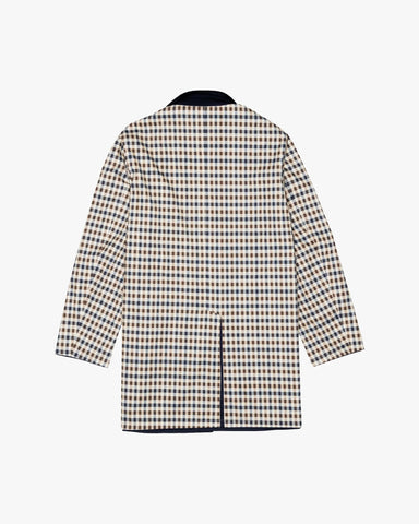 Aquascutum Archival Reversible Mid Trench Coat – Navy / Club Check