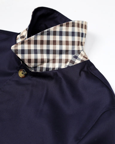 Aquascutum Archival Reversible Mid Trench Coat – Navy / Club Check