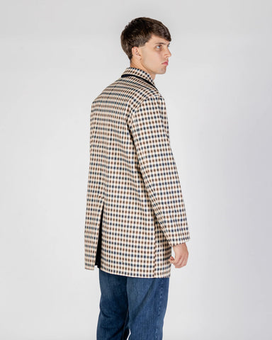 Aquascutum Archival Reversible Mid Trench Coat – Navy / Club Check