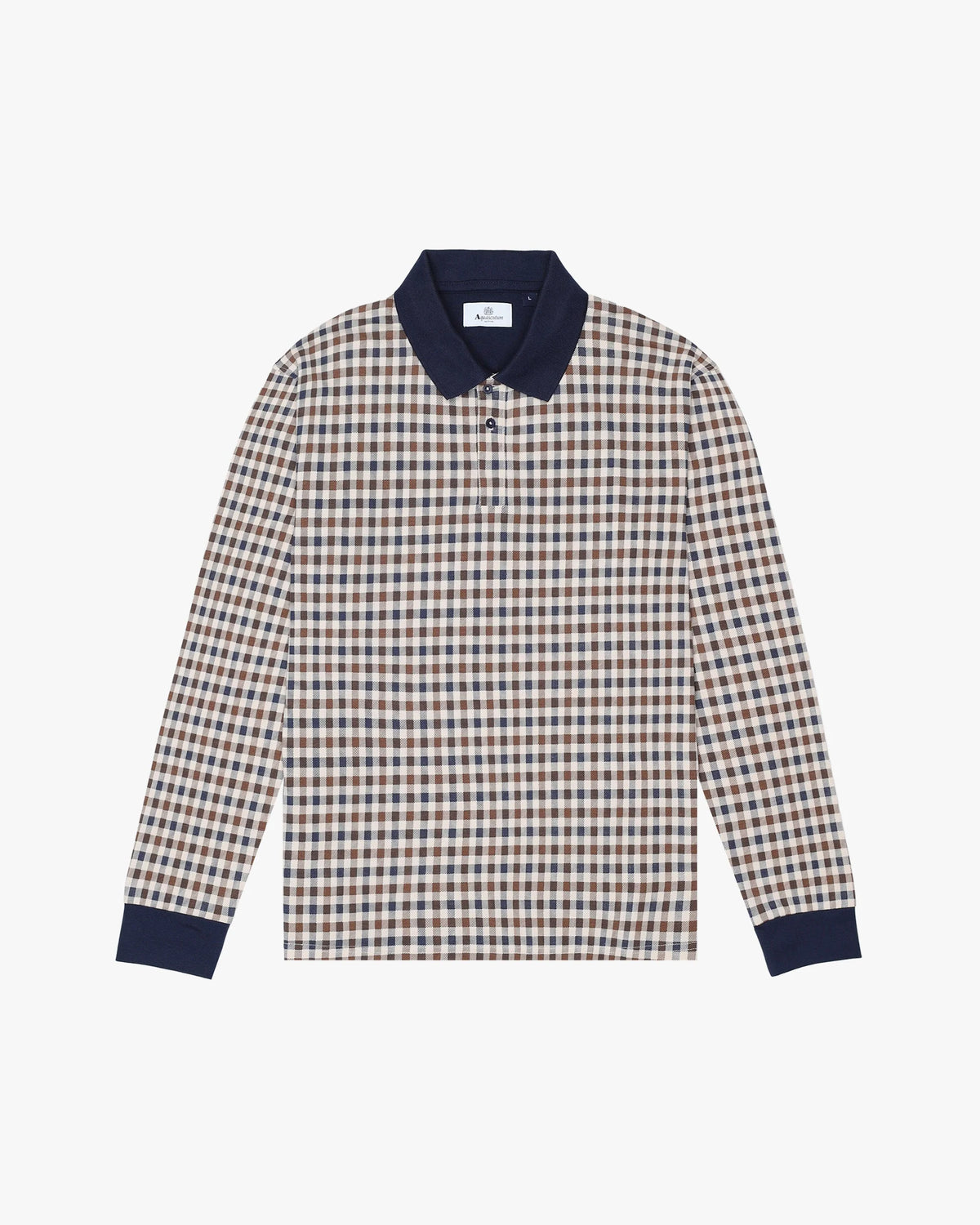 Aquascutum Iconic Long Sleeve Polo – Club Check