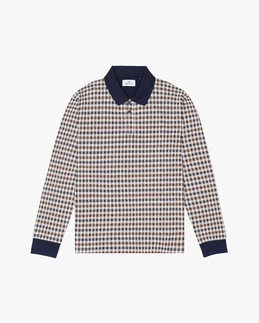 Aquascutum Iconic Long Sleeve Polo – Club Check