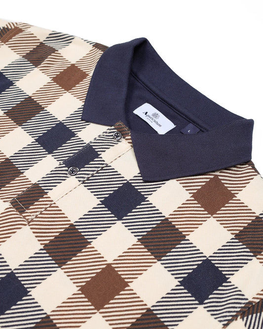 Aquascutum Iconic Long Sleeve Polo – Macro Check