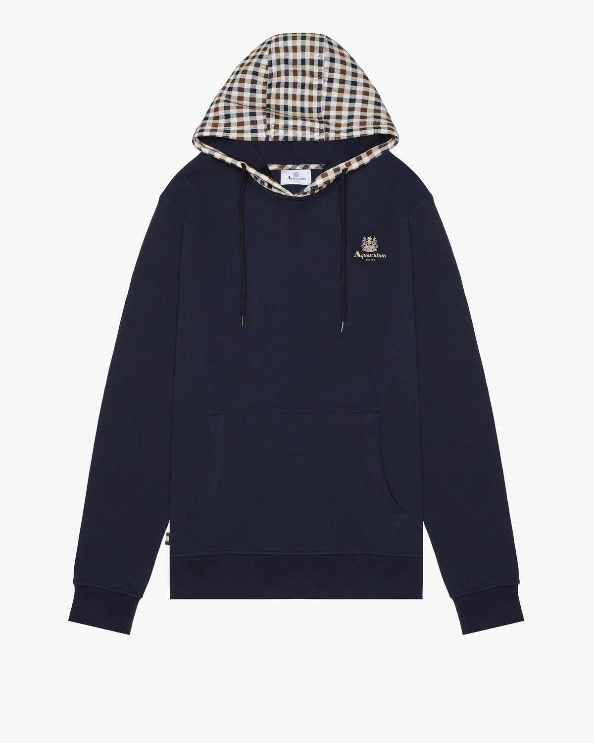 Aquascutum Active Hoodie – Navy (Club Check Hood)
