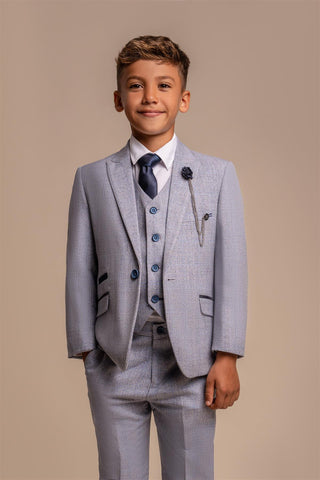 House of Cavani Boys Caridi Sky Three Piece Suit